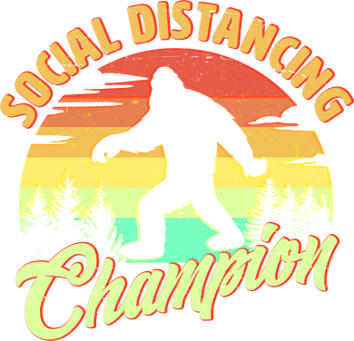 Funny Vintage Bigfoot Social Distancing Champion Women's Sweatshirt