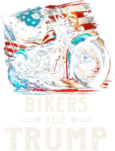 Bikers For Trump 2024 Motorcycle Patriotic American Flag Bucket Hat
