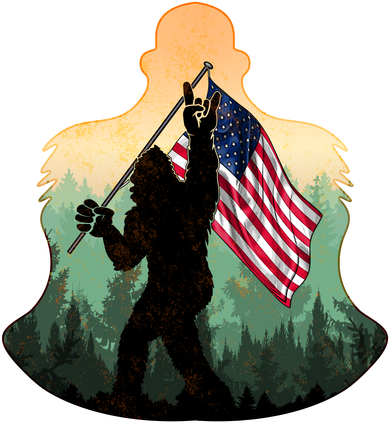 Big Foot American Flag Toddler T-Shirt
