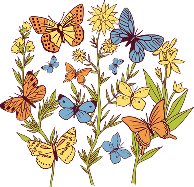 Butterfly Garden Flowers Beanie