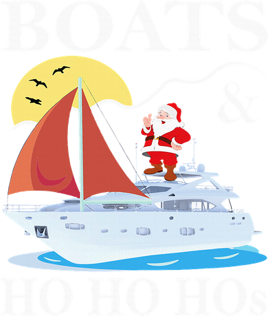 Boats & Ho Ho Hos Christmas Pajama Funny Humor Xmas Boating Women's Sweatshirt