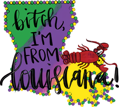 Bitch I'm From Louisiana Mardi Gras Louisiana Map Coffee Mug