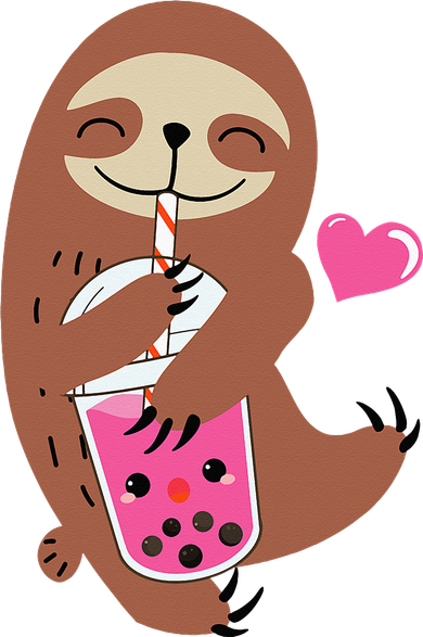 Bubble Kawaii Sloth Drinking Boba Tea Pajama Set