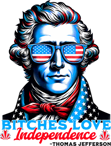 Bitches Love Independence Funny 4th Of July Thomas Jefferson Women's Hoodie