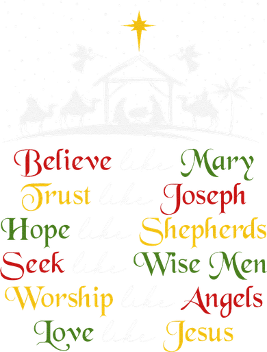 Believe Like Mary Trust Like Joseph Christian Nativity Scene Kids Hoodie