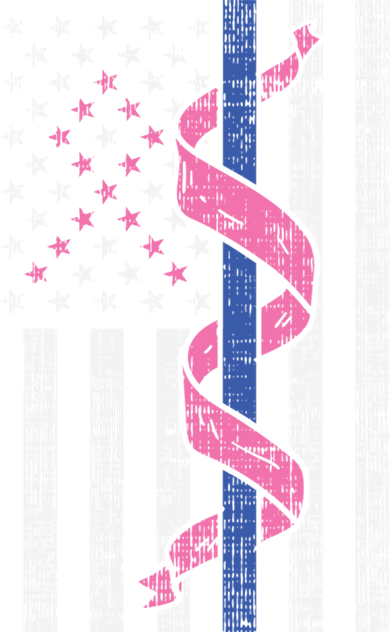 Blue Line Police Us Flag Pink Ribbon Breast Cancer Awareness Gift Women's Sweatshirt