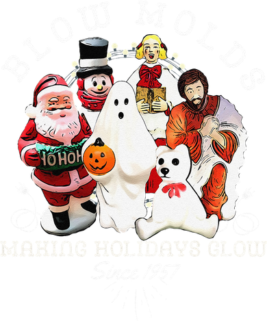 Blow Molds Make Holidays Glow Since 1957 Christmas Halloween Button