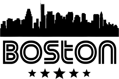 Boston Massachusetts Skyline Retro Style Hat