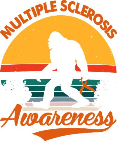 Bigfoot Multiple Sclerosis Awareness Vintage Orange Ribbon Multiple Scleros Coaster
