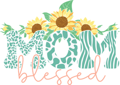 Blessed Mom Sunflower Cute Button