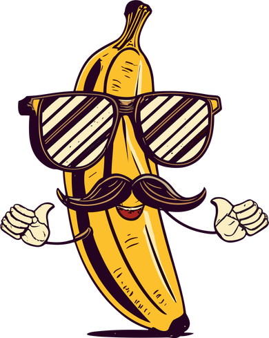 Banana Mustache Sunglasses Face Funny Fruit Cool Banana Gift Toddler Long Sleeve