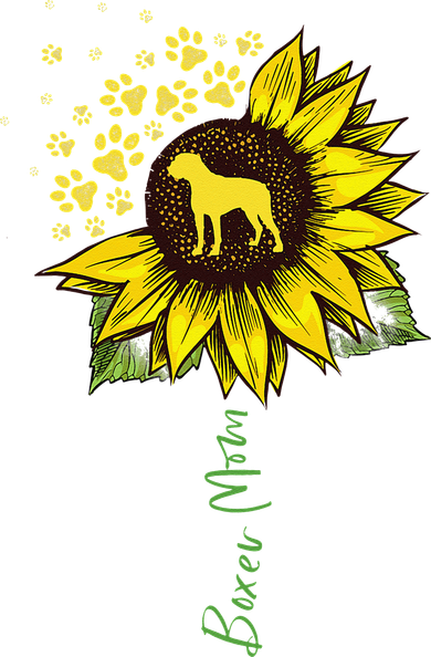 Boxer Mom Sunflower Boxer Dog Gifts Dog Mom Mama Women's Long Sleeve Shirt