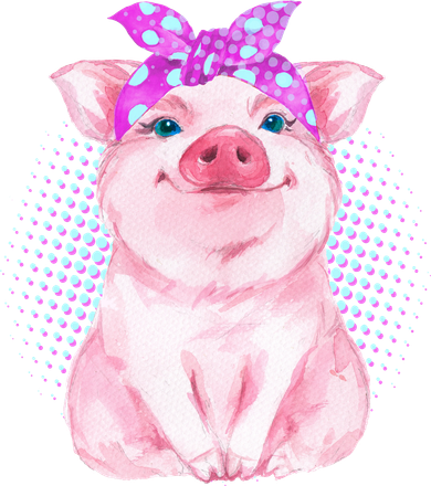 Cute Bandanna Pig Toddler Hoodie