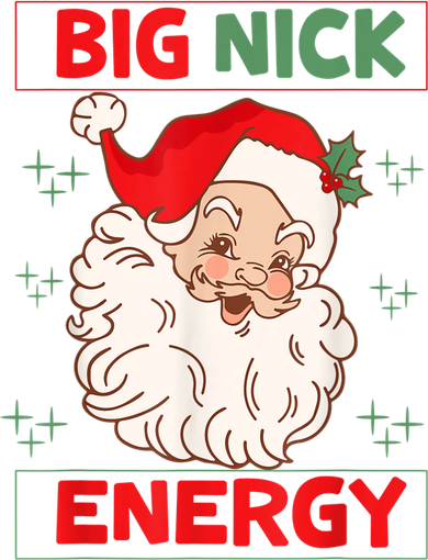 Big Nick Energy Retro Santa Claus Funny Xmas Christmas Button