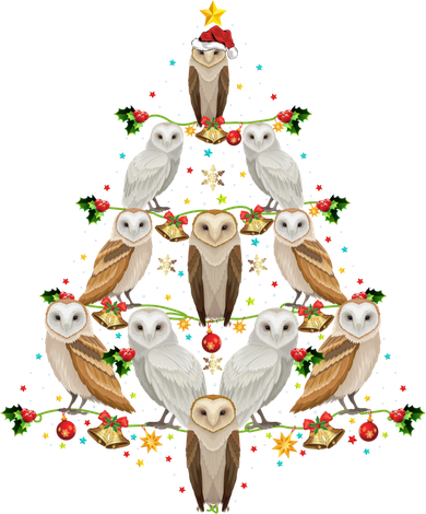 Barn Owl Bird Christmas Tree Gift Funny Christmas Barn Owl Gift Women's Tank Top