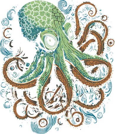 Beautiful Octopus Ocean Animal Lover Artistic Graphic Baby Bodysuit