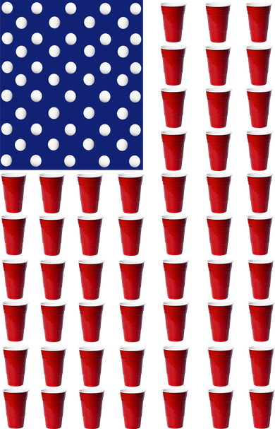 Beer Pong USA American Flag Bucket Hat