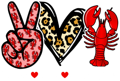 Bleached Peace Love Crawfish Leopard Crawfish Season Gift Coaster