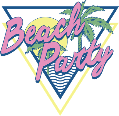 Beach Party Retro Wave Style Ceramic Ornament