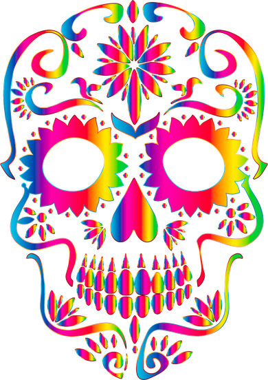 Bright Rainbow Sugar Skull Day Of The Dead Magnet
