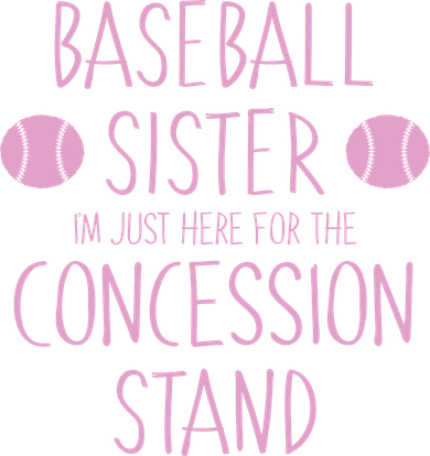 Baseball Sister I'm Just Here For The Concession Stand Kids Long Sleeve Shirt