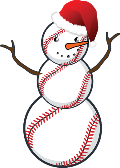Christmas Baseball Snowman Women's Long Sleeve Shirt
