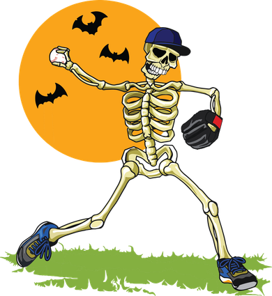 Baseball Skeleton Halloween Boy Baseball Halloween Kids Hoodie