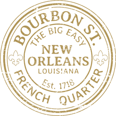 Bourbon Street New Orleans French Quarter Distressed Button