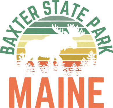 Baxter State Park Maine Moose Hiking Retro Sunset Women's Sweatshirt