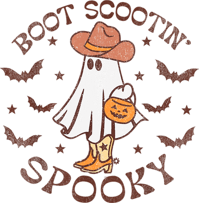 Boot Scootin Spooky Western Halloween Retro Fall Halloween Kids Long Sleeve Shirt