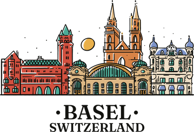 Basel Switzerland Skyline Hooded Wearable Blanket