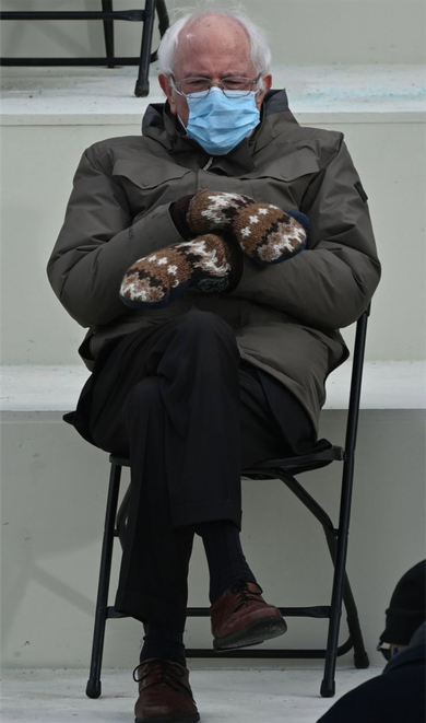 Sleepy Bernie Sanders Mittens Sitting Inauguration Doggie Tank