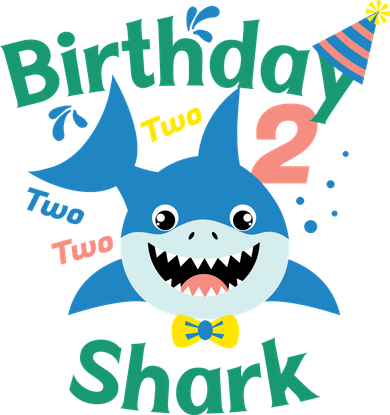 Birthday Shark Two Two Two 2nd Birthday Party Ornament