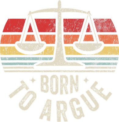 Born To Argue Scales Balance Retro Look Coaster
