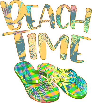 Beach Time Flip Flops Summer Fun Button