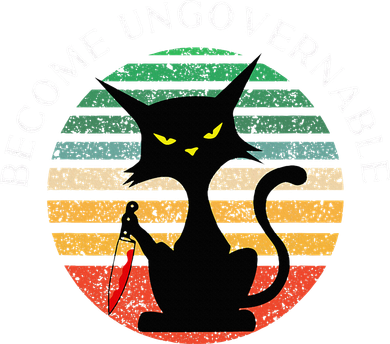 Become Ungovernable Funny Anarchy Cat Vintage Sunset Kids T-Shirt