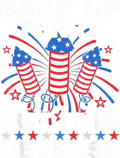 Back Up Terry Put It In Reverse Firework Funny 4th Of July Women's Dry Zone Grid Polo
