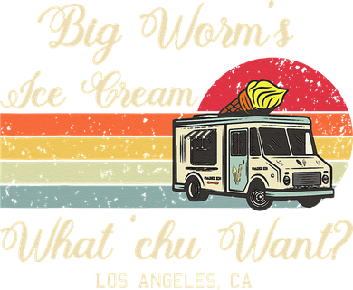 Big Worms Ice Cream Funny Retro Vintage Style Kids T-Shirt