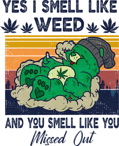 Bear Weed Marijuana 420 Smoker Yes I Smell Like Weed Women's Hoodie