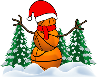 Basketball Winter Snowman Santa Women's Long Sleeve Shirt