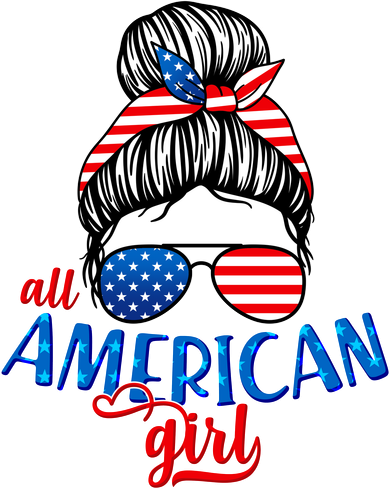 Cute All American Girl USA Flag Women's Dry Zone Grid Polo