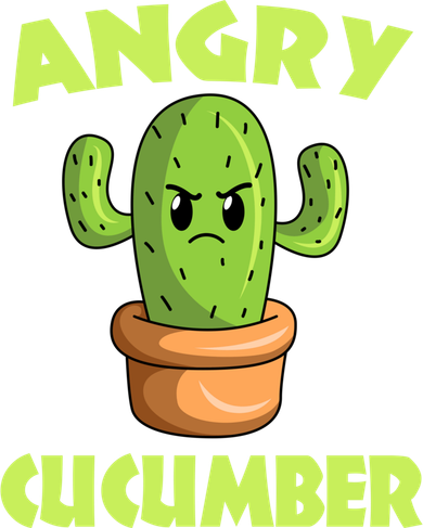 Cute Angry Cactus Cucumber Meaningful Gift Kids T-Shirt
