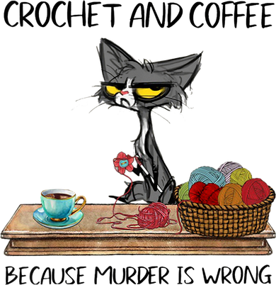 Crochet And Coffee Because Murder Is Wrong Croche Cat Baby Bodysuit