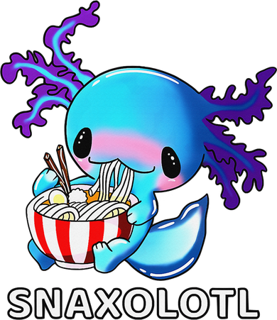 Cute Axolotl Lover Blue Snaxolotl Eating Ra Kawaii Anime  Doggie Tank