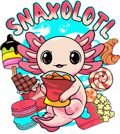 Cute Axolotl Lover Snaxolotl Food Sweets Toddler Long Sleeve