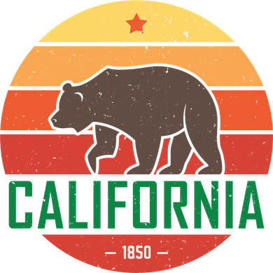 California Retro Circle Santa Hat