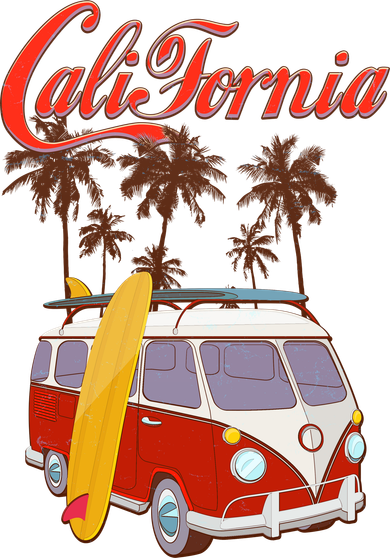 Vintage Retro California Surf Van Women's T-Shirt