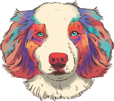 Colorful Australian Shepherd Kids T-Shirt