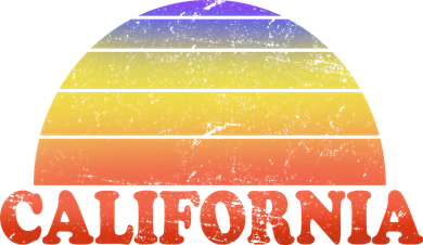 Retro California Sun Santa Hat