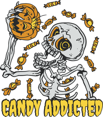 Candy Addicted Skeleton Halloween Toddler T-Shirt